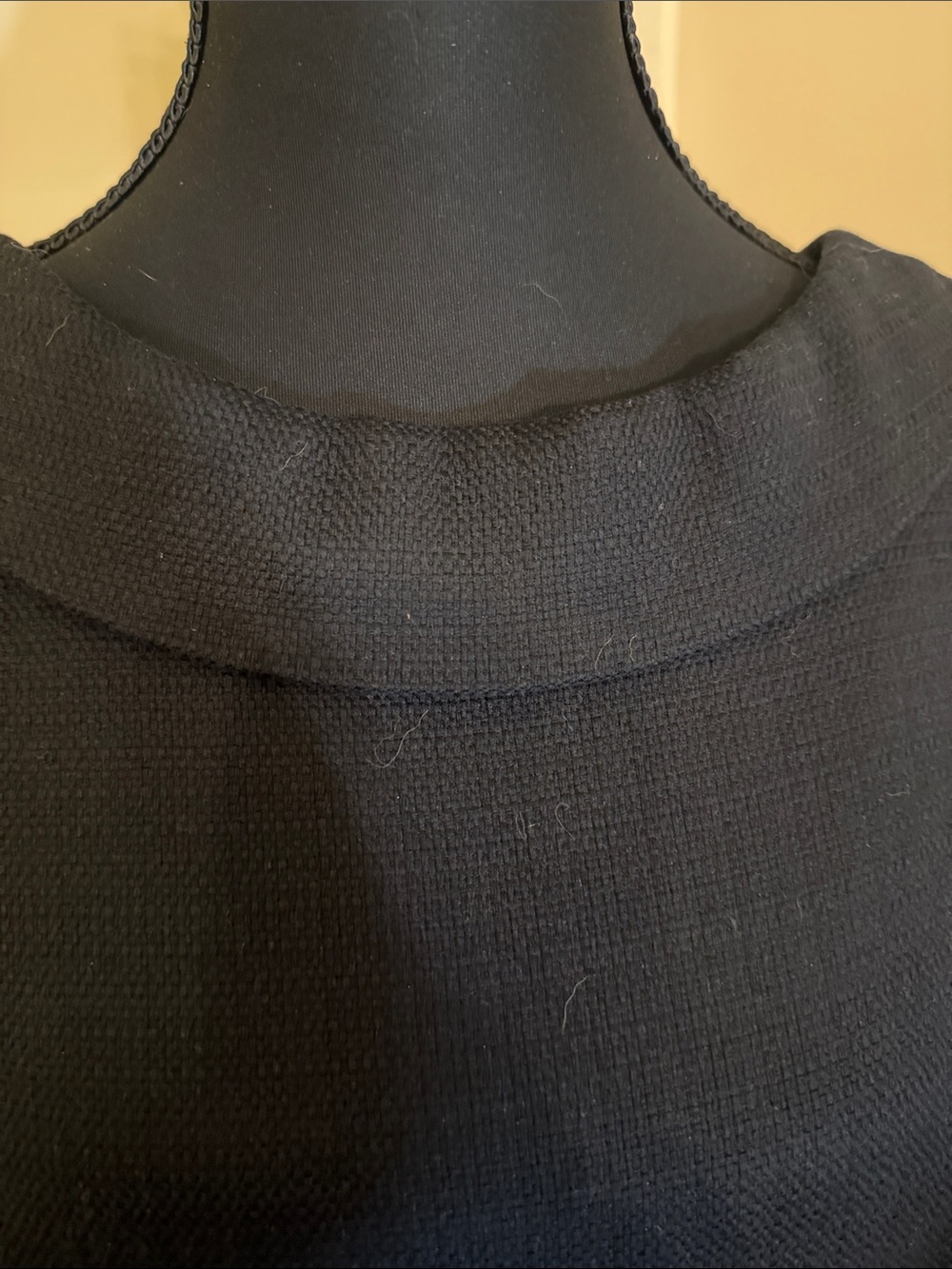 Boden Black Sheath Dress US 8 UK 12R Cotton Stretch Rolled Collar Career - Picture 5 of 9